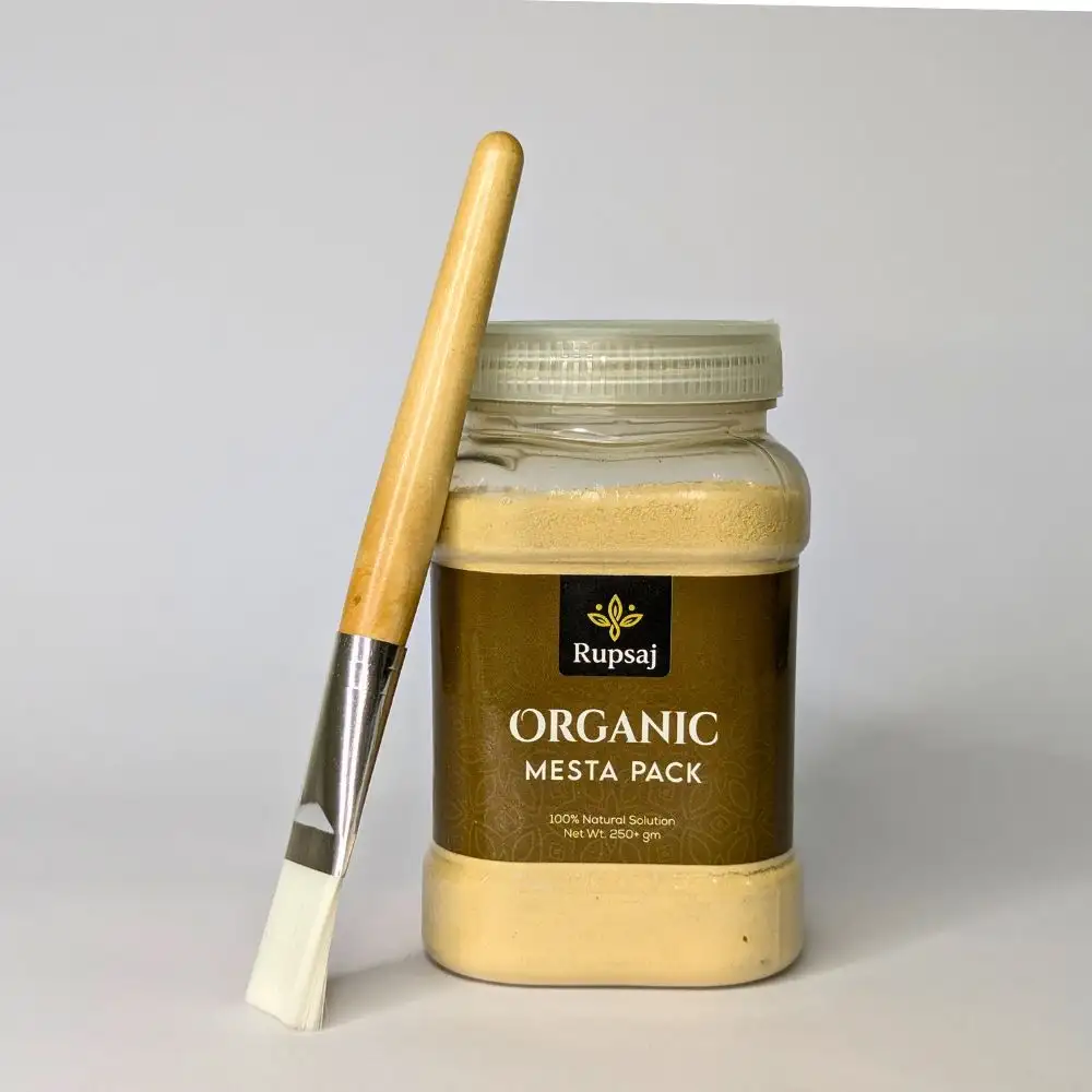 100% Organic Herbal Mesta Pack and brush